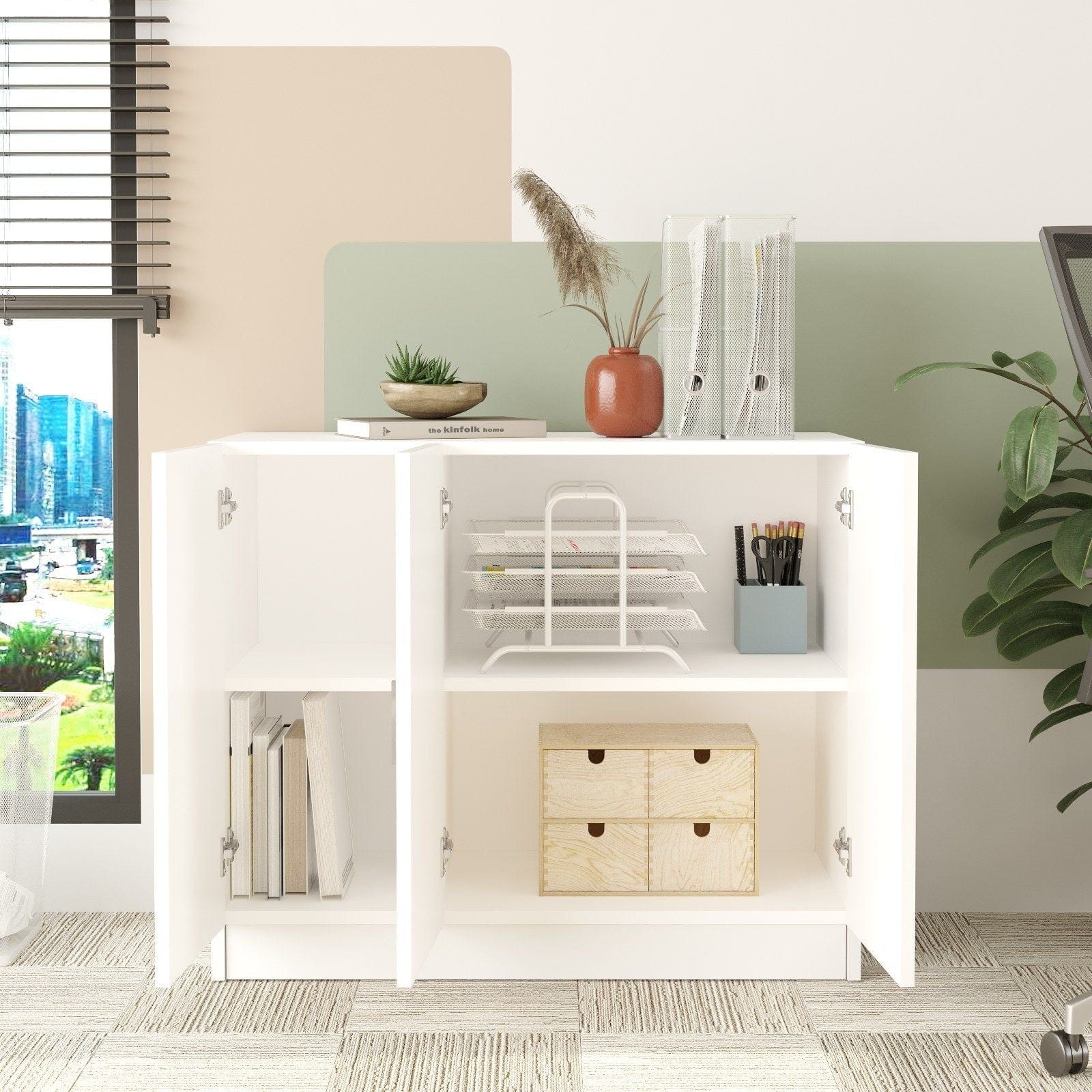 Comoda 956LCS1503, alb, PAL melaminat, 89x38x74 cm