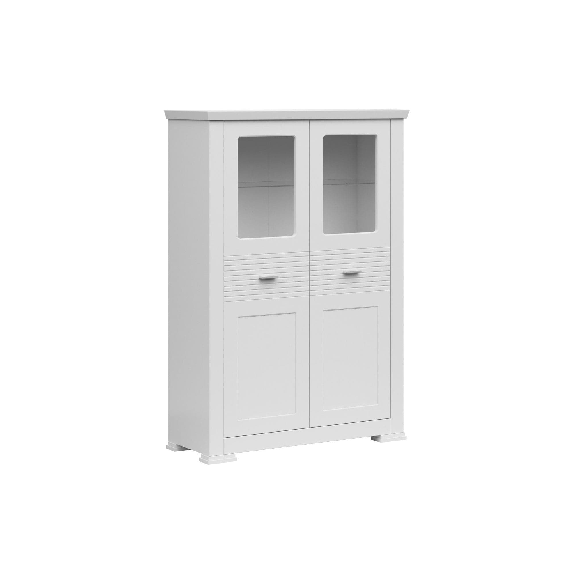 Comoda AGNES, alb, PAL laminat, 150x39x104 cm