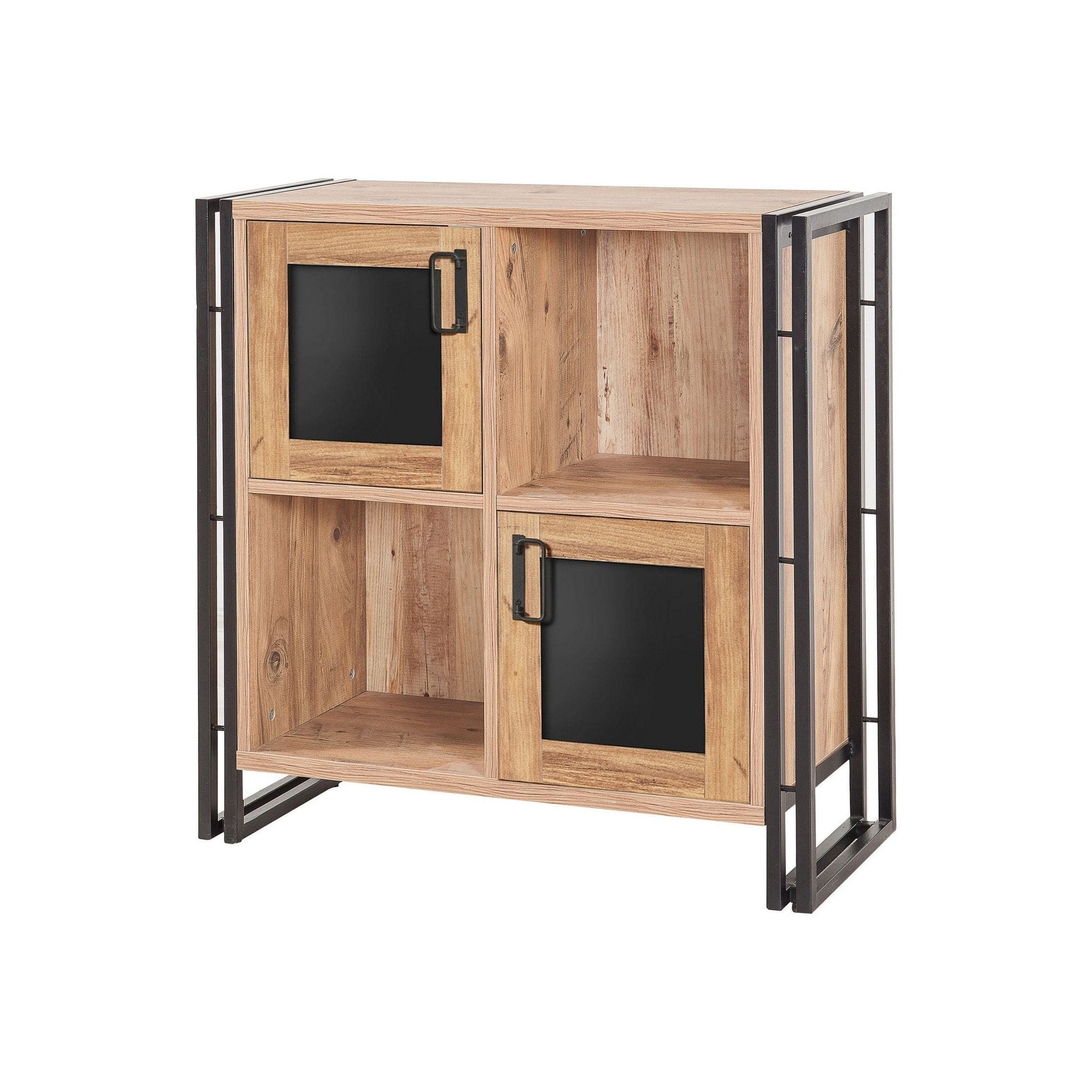 Comoda Arcas Verna, pin atlantic/negru, PAL melaminat/metal, 89x35x89 cm