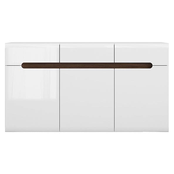 Comoda AZTECA TRIO, alb, 150x41x84 cm