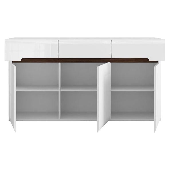 Comoda AZTECA TRIO, alb, 150x41x84 cm