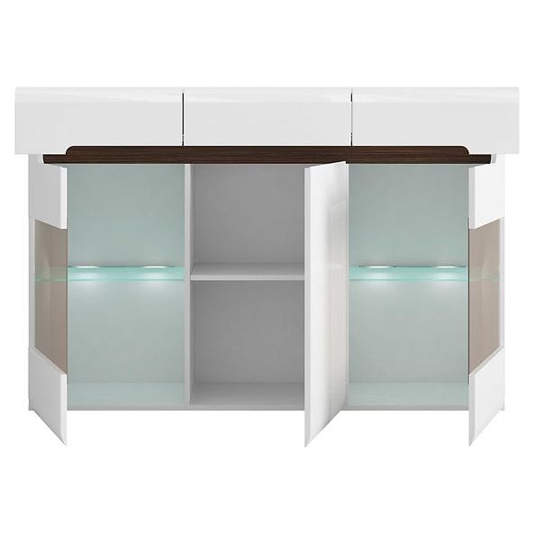 Comoda AZTECA TRIO, alb, PAL, 150x41x104 cm