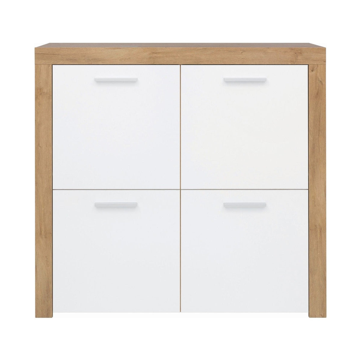 Comoda BALDER KOM4D, alb/stejar, PAL, 104x39x99 cm