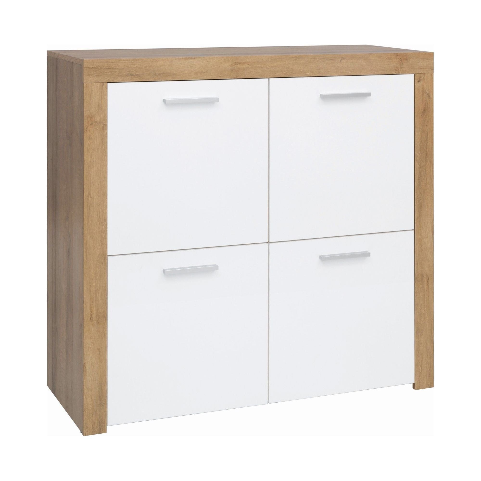 Comoda BALDER KOM4D, alb/stejar, PAL, 104x39x99 cm