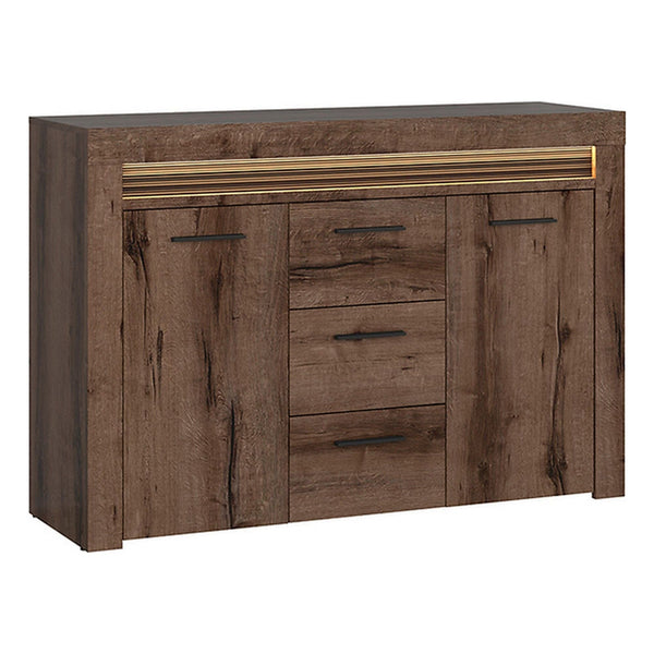 Comoda BAYLAR, stejar inchis, 135x43x91 cm