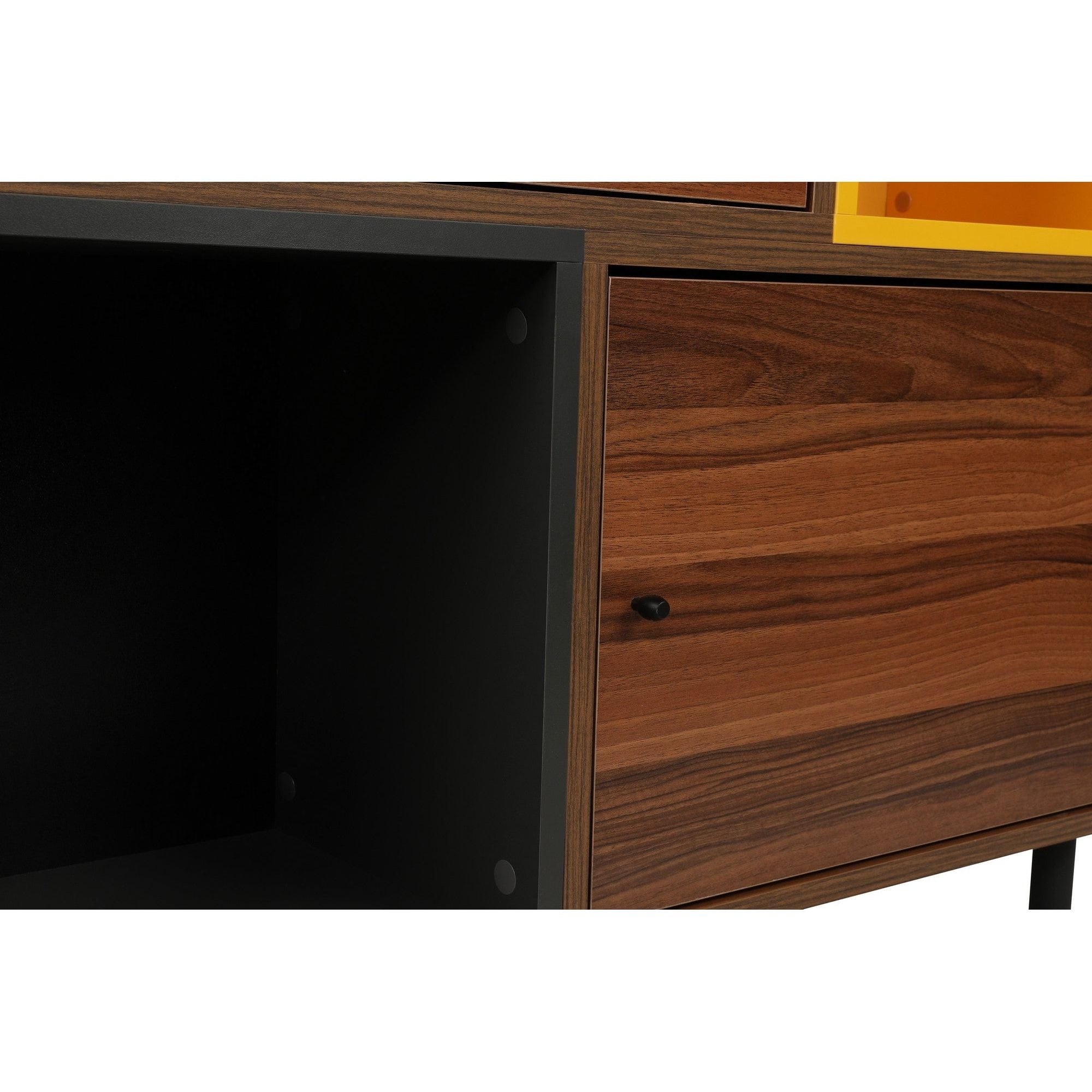 Comoda BENGU, nuc, PAL melaminat, 110x30x140 cm