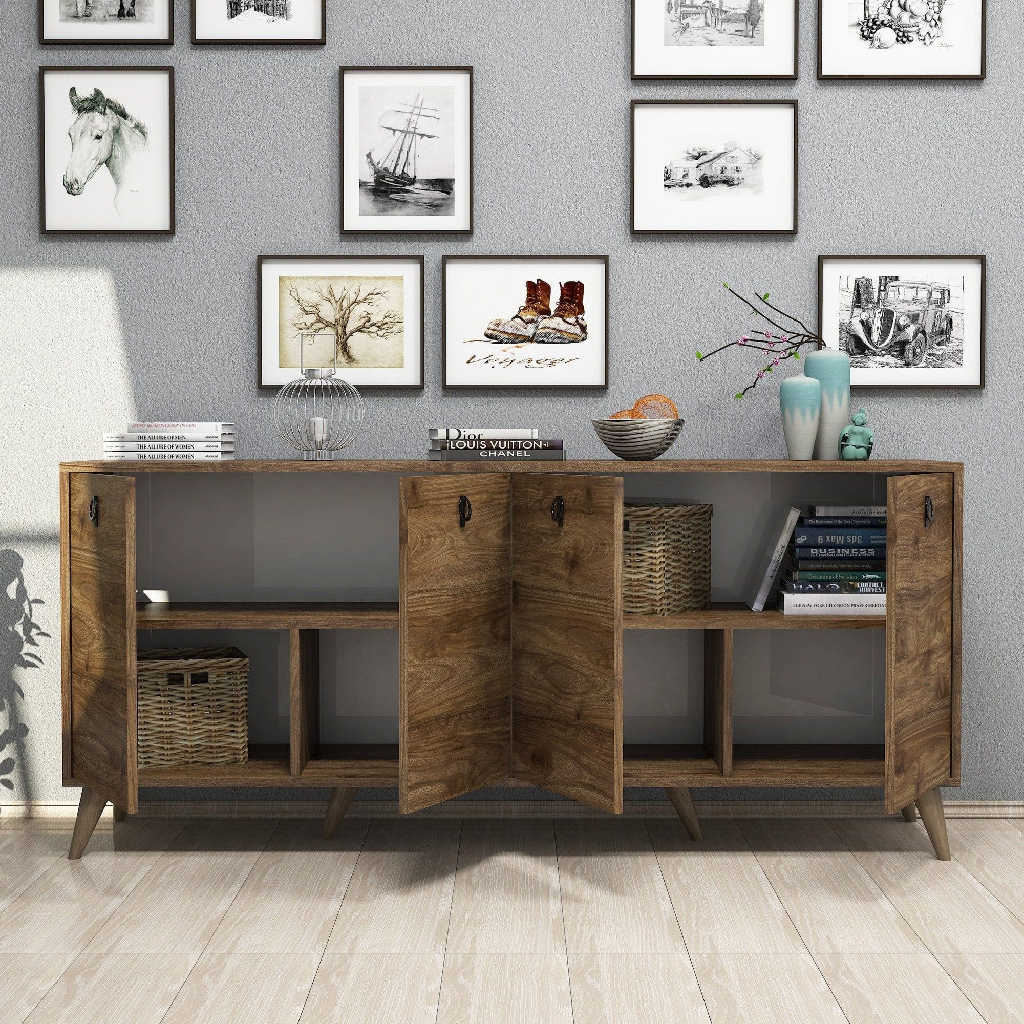 Comoda ELITE 1610, nuc, PAL melaminat, 180x45x80 cm