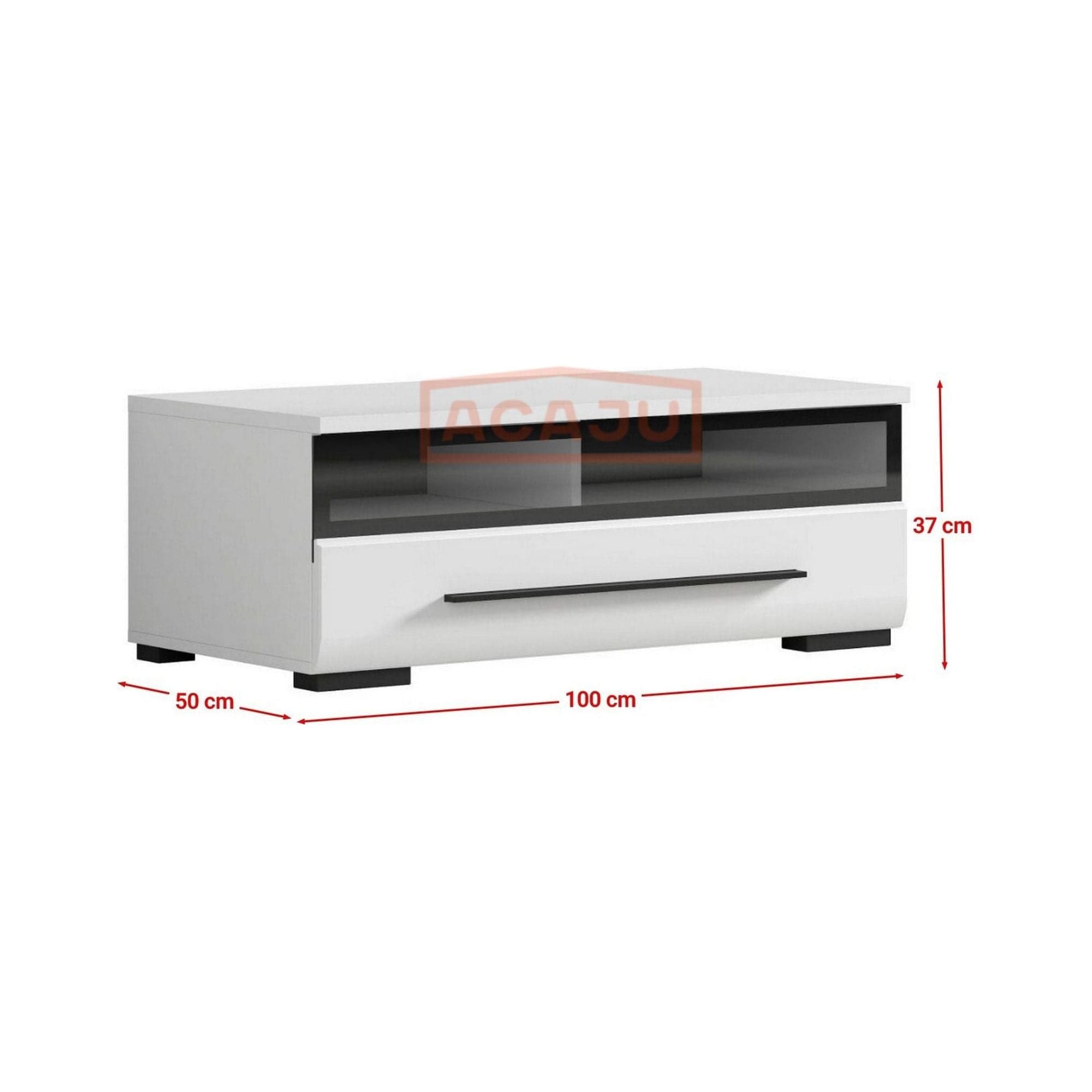 Comoda FEVER, alb/negru, PAL, 100x50x37 cm