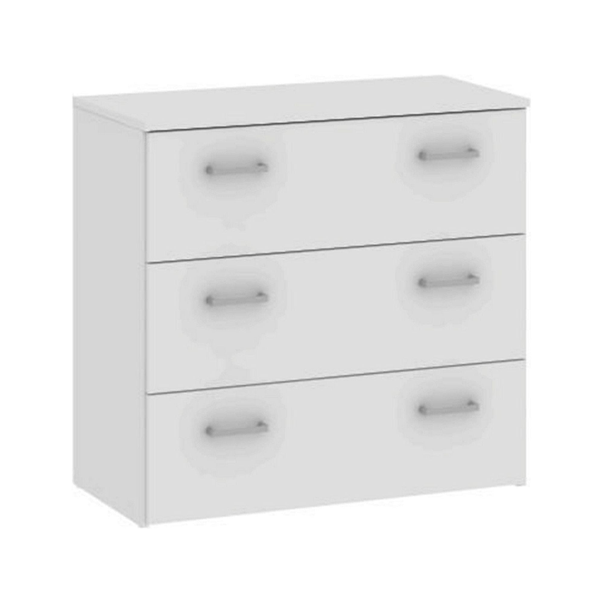 Comoda GARBO 3, alb, PAL melaminat, 74x36x70 cm