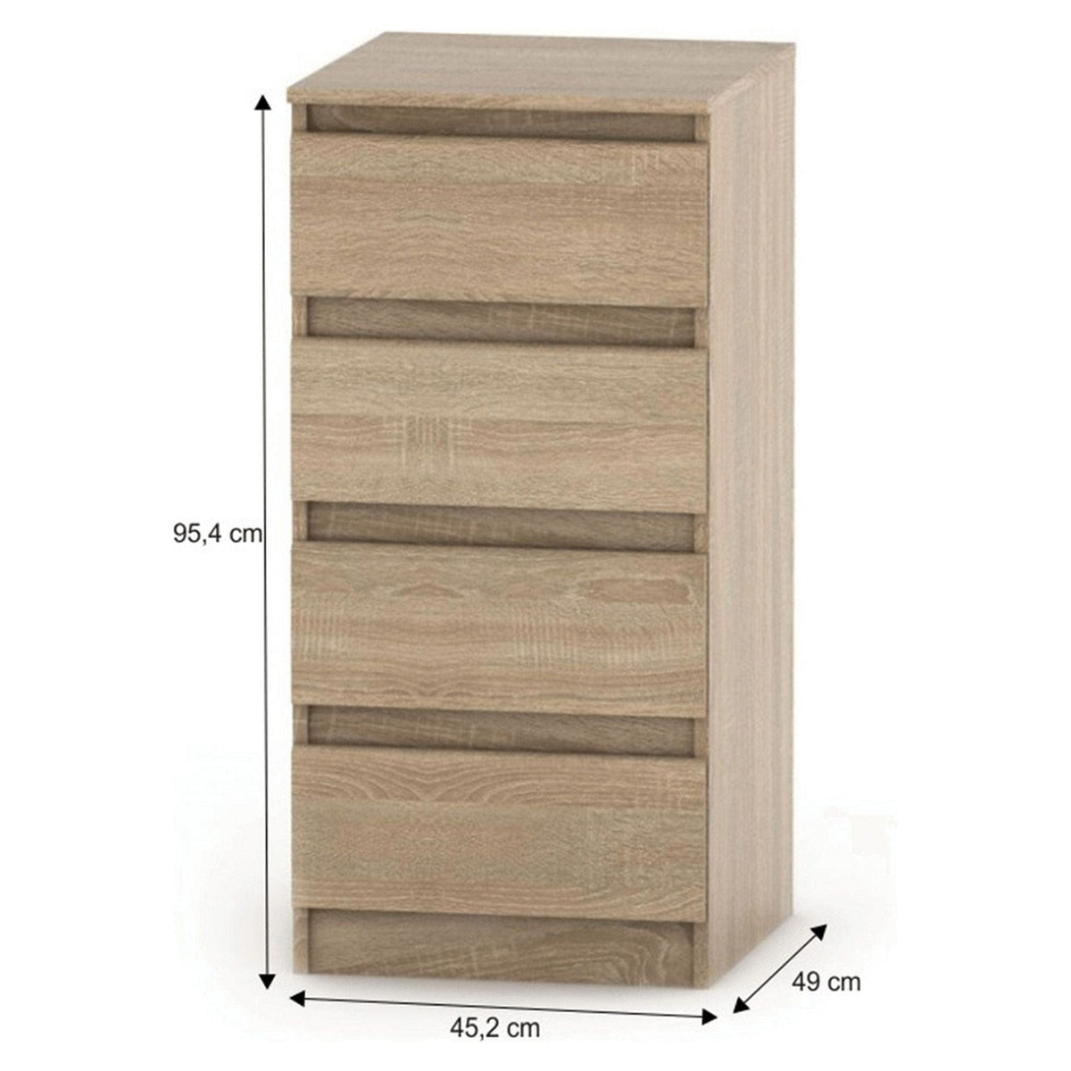 Comoda HANY NEW 009, stejar sonoma, PAL laminat, 45x49x95 cm