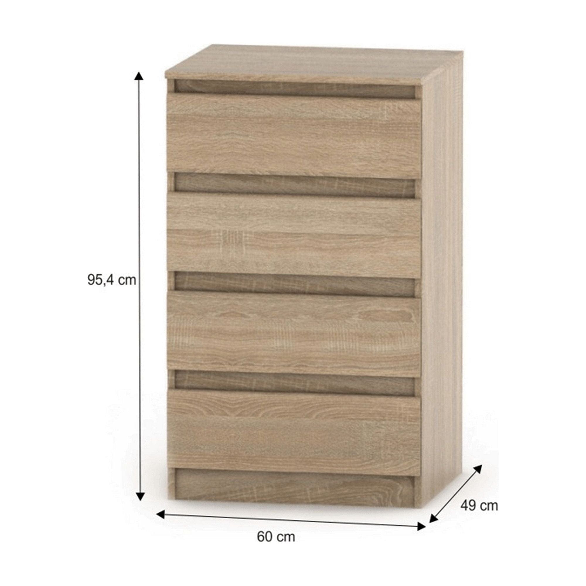 Comoda HANY NEW 014, stejar sonoma, PAL laminat, 60x49x95 cm