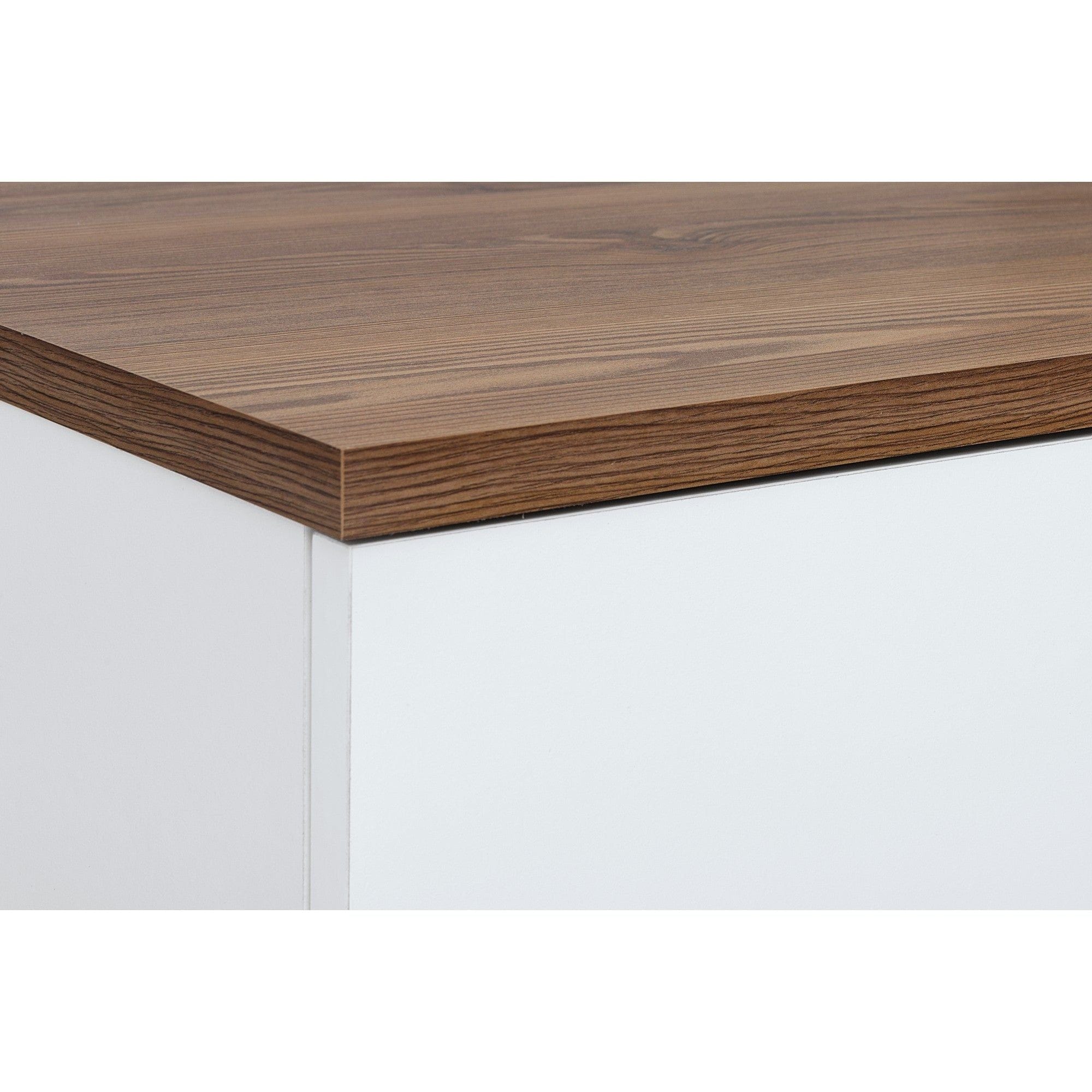 Comoda HEDA KOM2D3S, alb/nuc, PAL/lemn, 150x41x90 cm