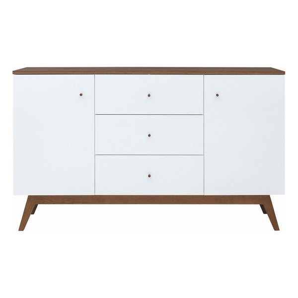 Comoda HEDA KOM2D3S, alb/nuc, PAL/lemn, 150x41x90 cm