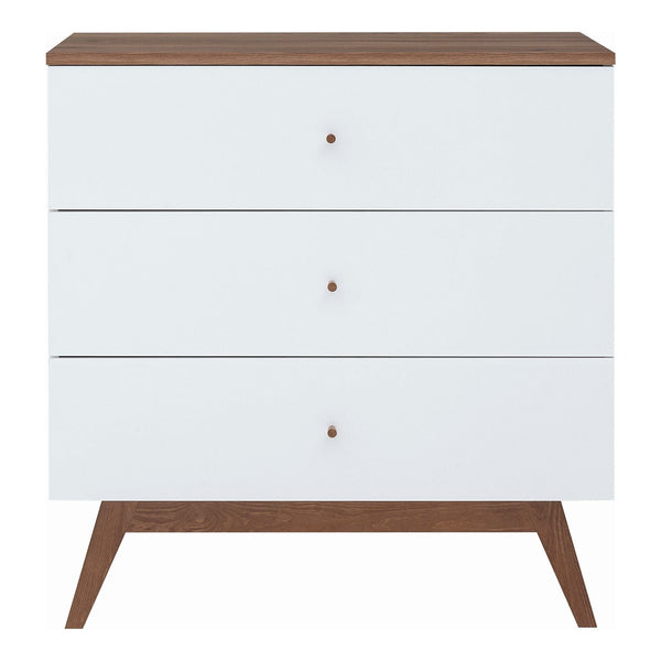 Comoda HEDA KOM3S, alb/nuc, PAL/lemn, 85x41x90 cm