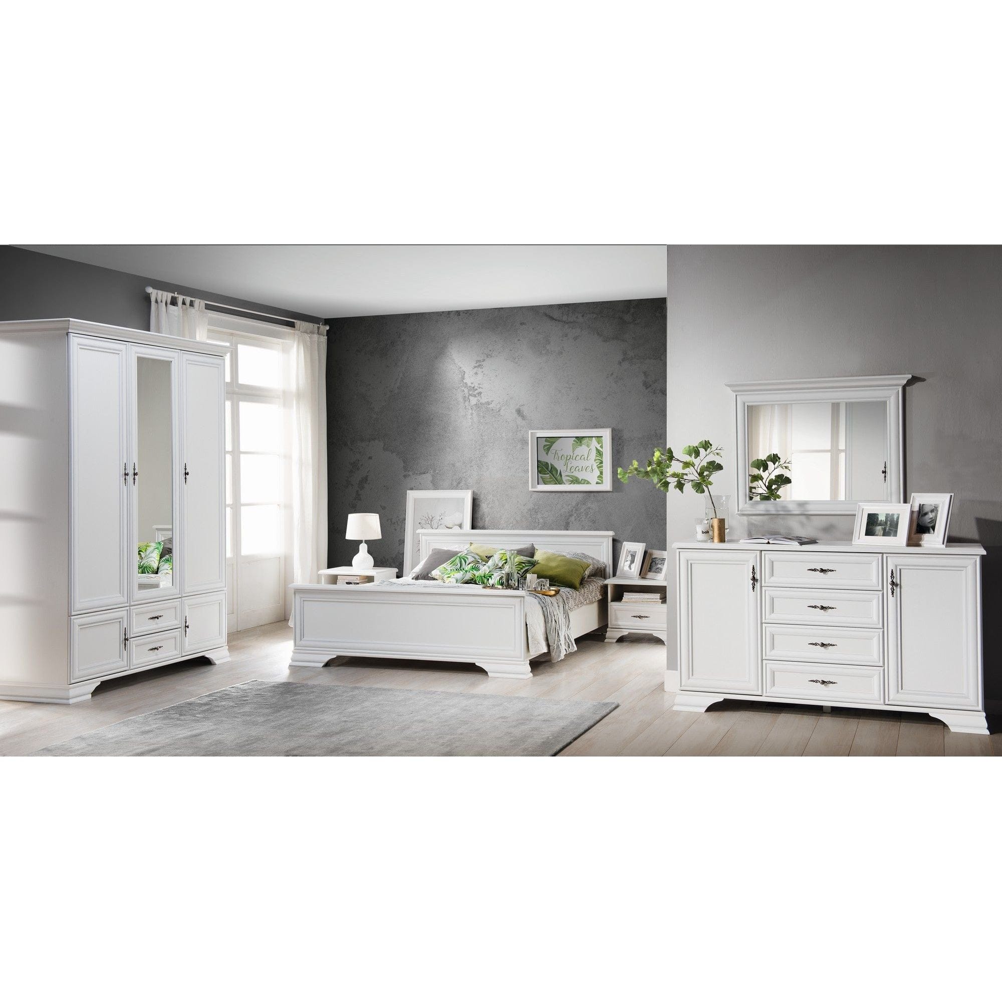 Comoda IDENTO, alb, PAL, 155x45x90 cm