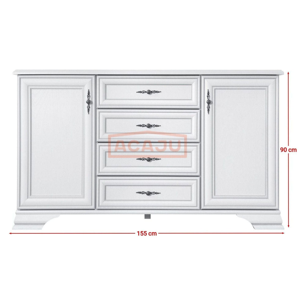 Comoda IDENTO, alb, PAL, 155x45x90 cm