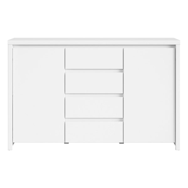 Comoda KASPIAN KOM2D4S, alb, PAL, 144x41x92 cm