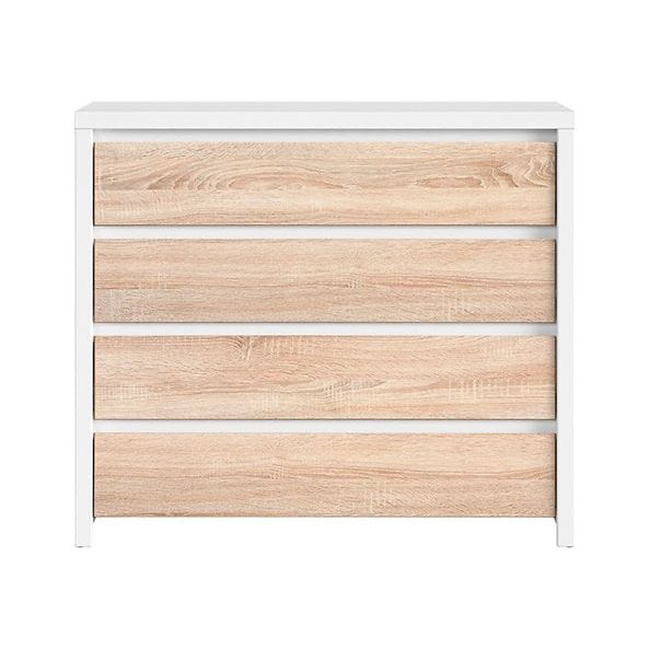 Comoda KASPIAN KOM4S, alb/stejar sonoma, PAL, 105x41x92 cm