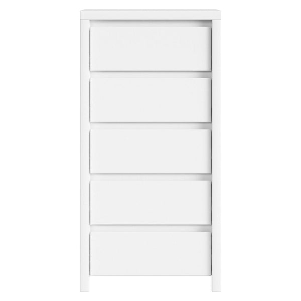 Comoda KASPIAN KOM5S, alb, PAL, 56x41x113 cm