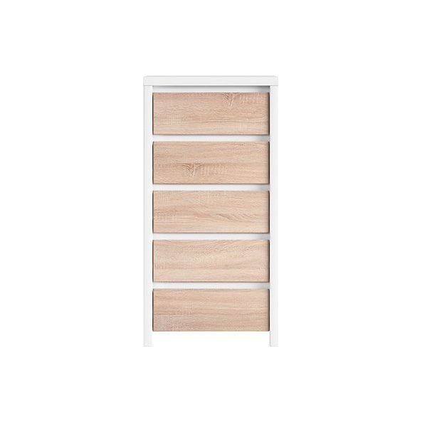 Comoda KASPIAN KOM5S, stejar sonoma/alb, PAL, 56x41x113 cm