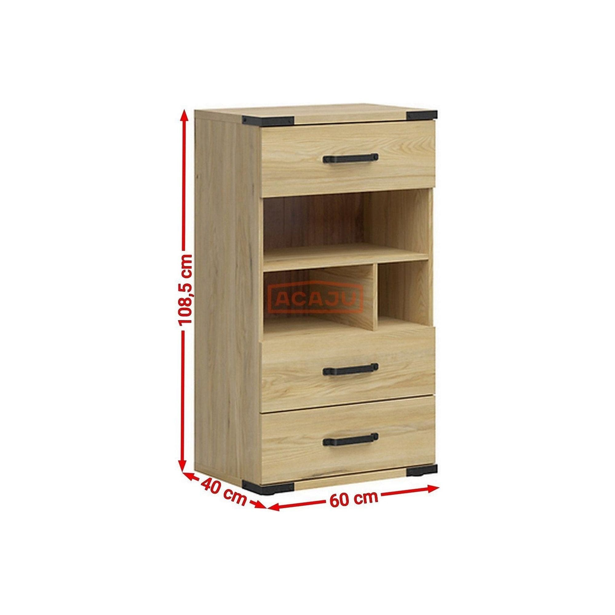 Comoda Lara, stejar, PAL, 60x40x109 cm