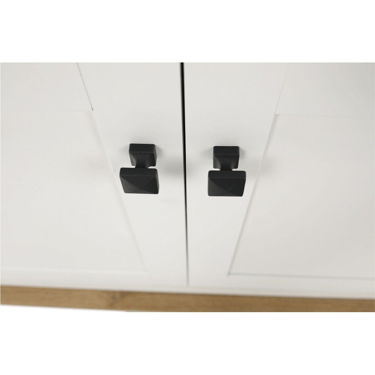 Comoda LEON MZ10, alb/stejar grand, DTD laminat, 160x45x87 cm