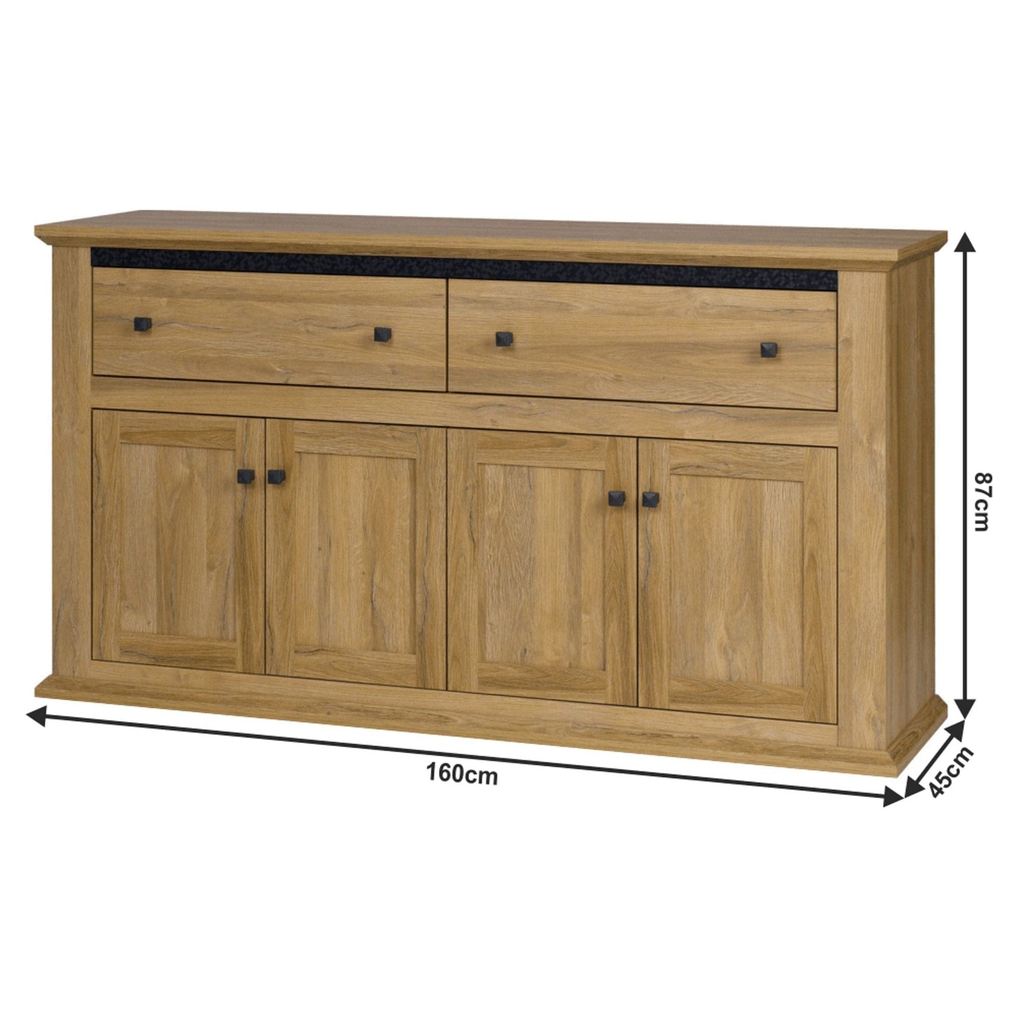 Comoda LEON MZ10, stejar grand, DTD laminat, 160x45x87 cm