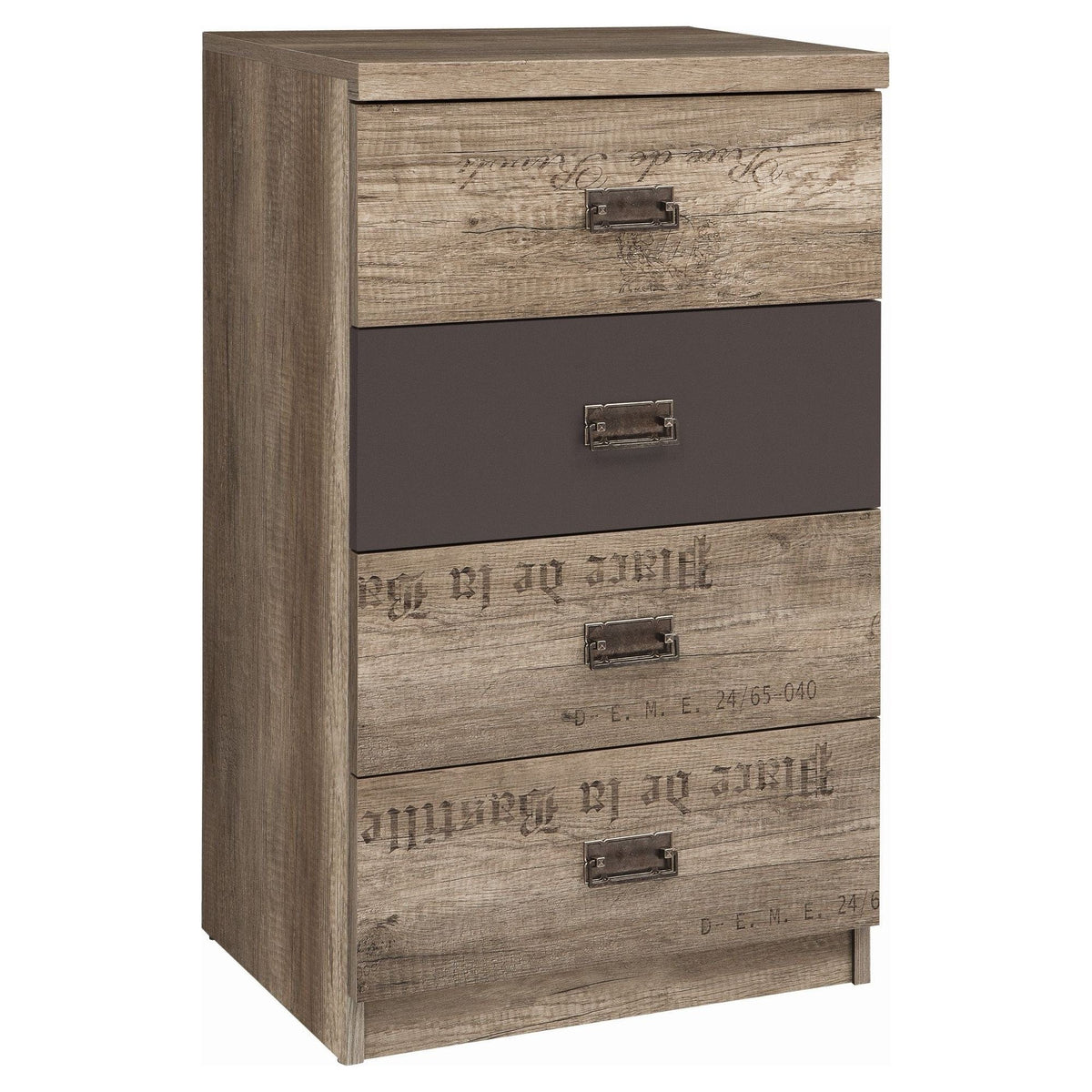 Comoda Malcolm, stejar canyon/gri inchis, PAL, 50x40x88 cm