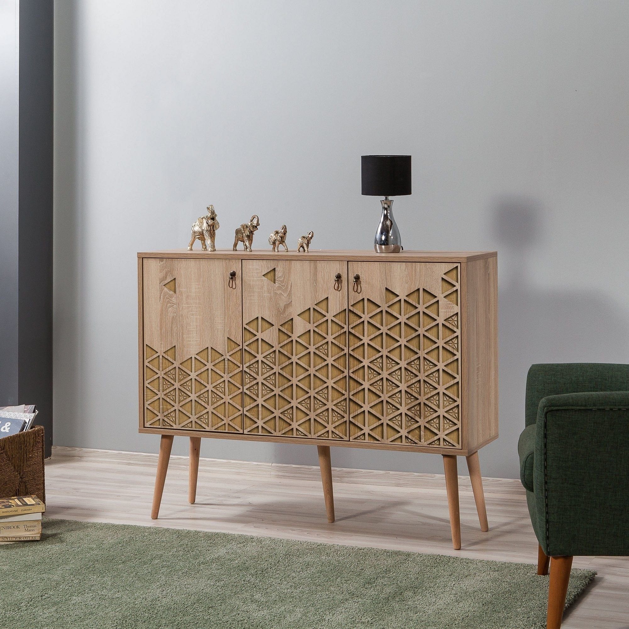 Comoda Mega-120, stejar sonoma, PAL melaminat, 120x36x90 cm