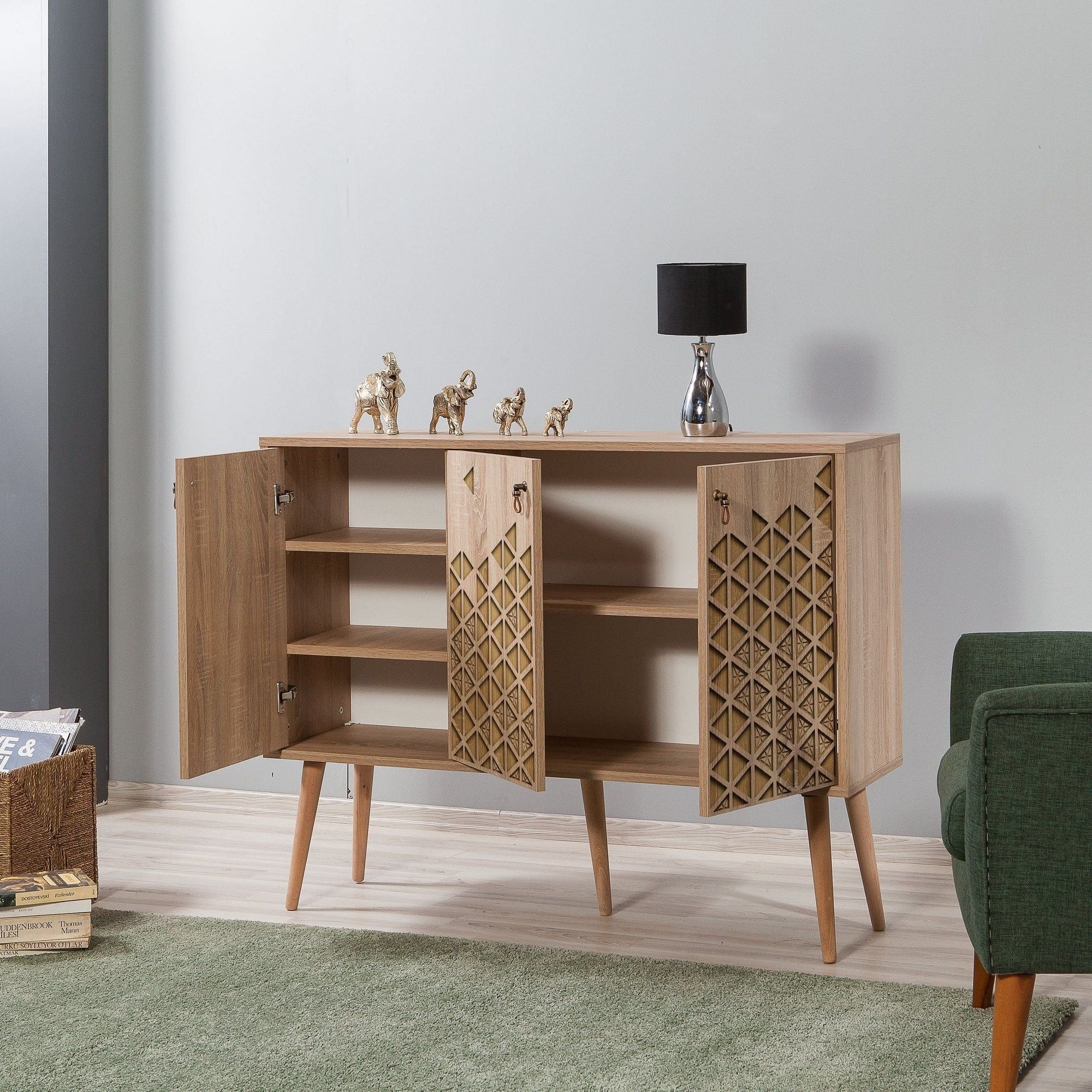 Comoda Mega-120, stejar sonoma, PAL melaminat, 120x36x90 cm