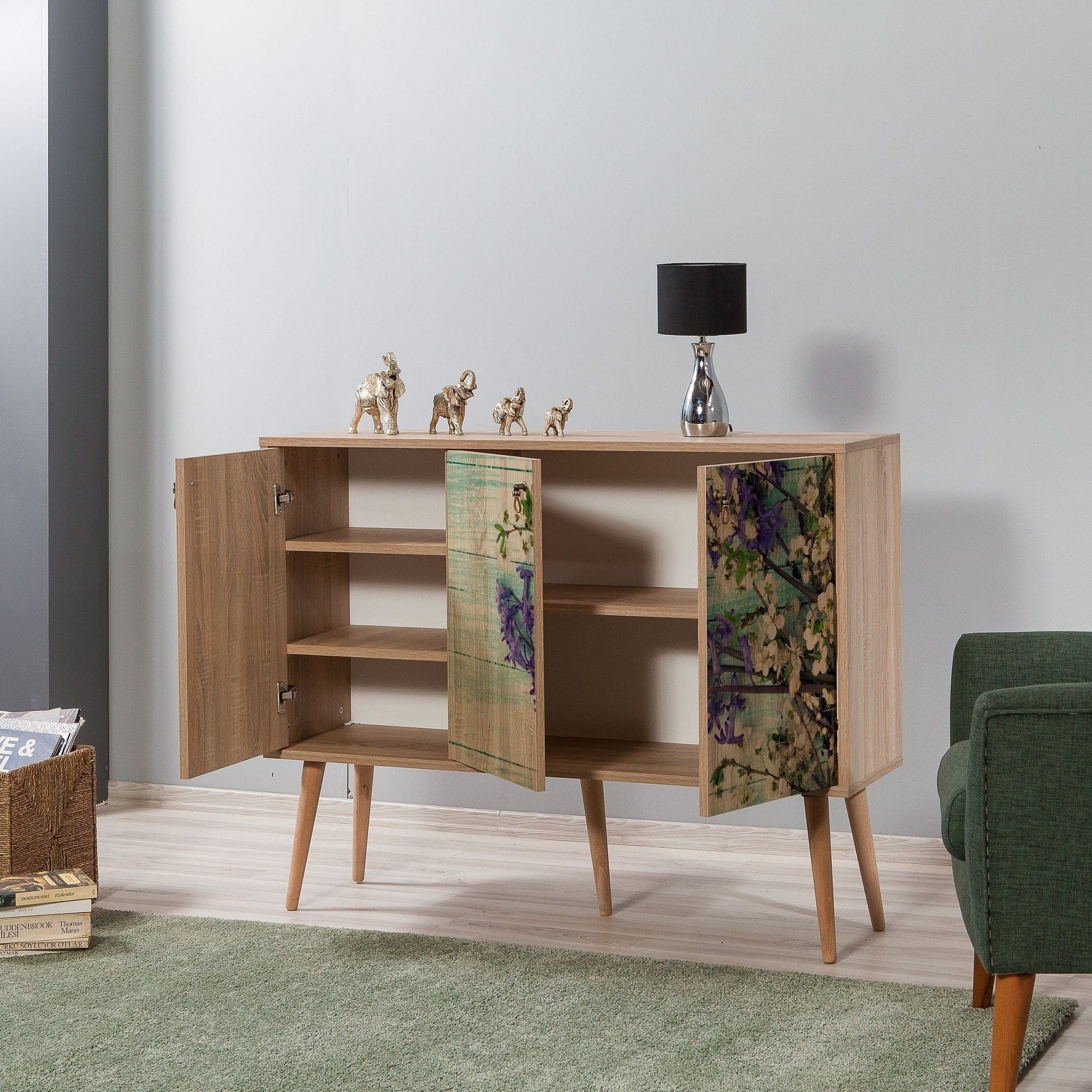 Comoda Mega - 727, stejar sonoma, PAL melaminat, 120x36x90 cm