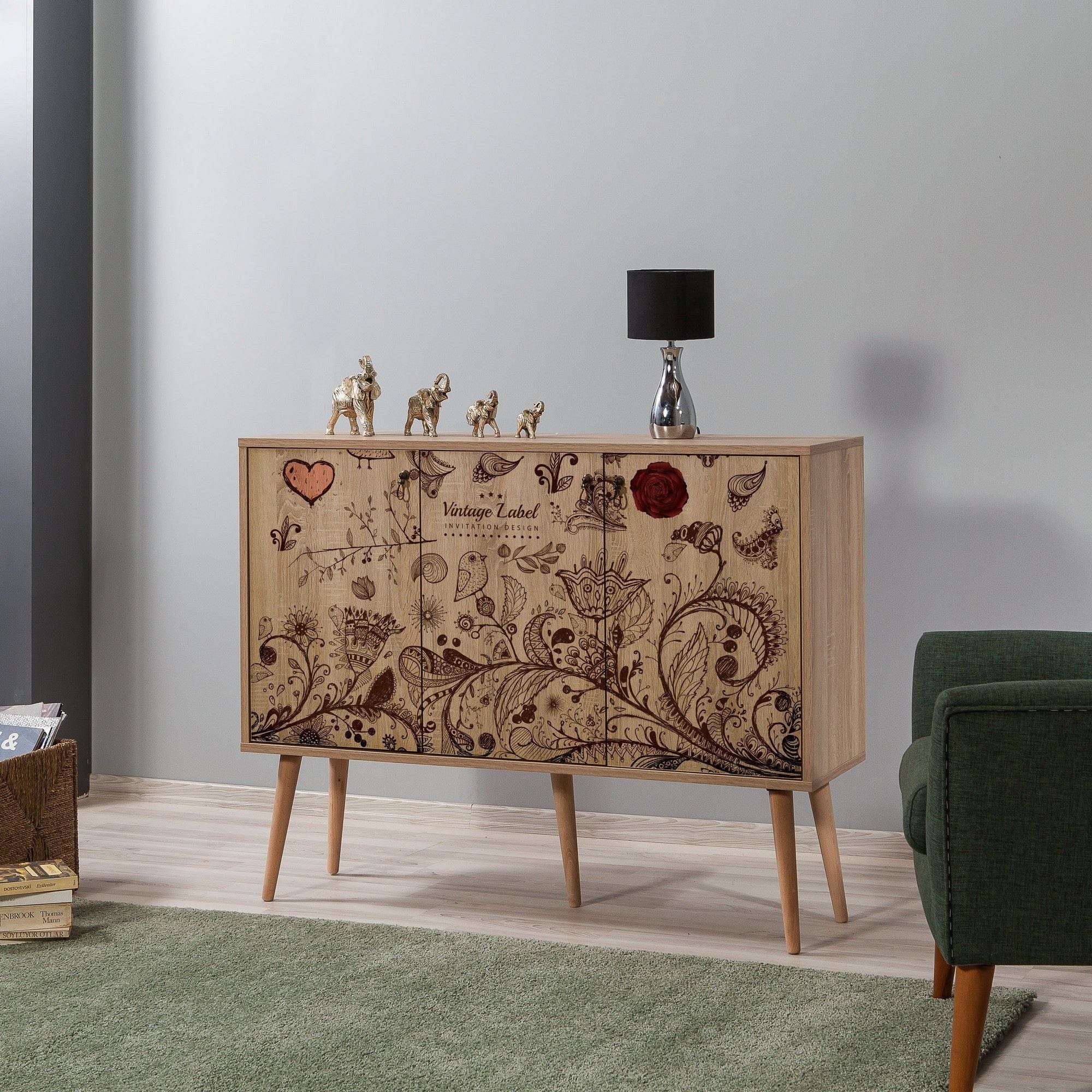 Comoda MEGA-731, stejar sonoma, PAL melaminat, 120x36x90 cm