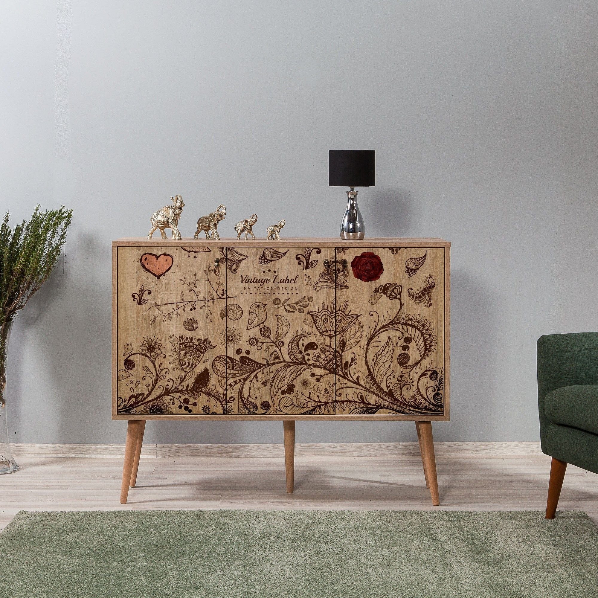 Comoda MEGA-731, stejar sonoma, PAL melaminat, 120x36x90 cm