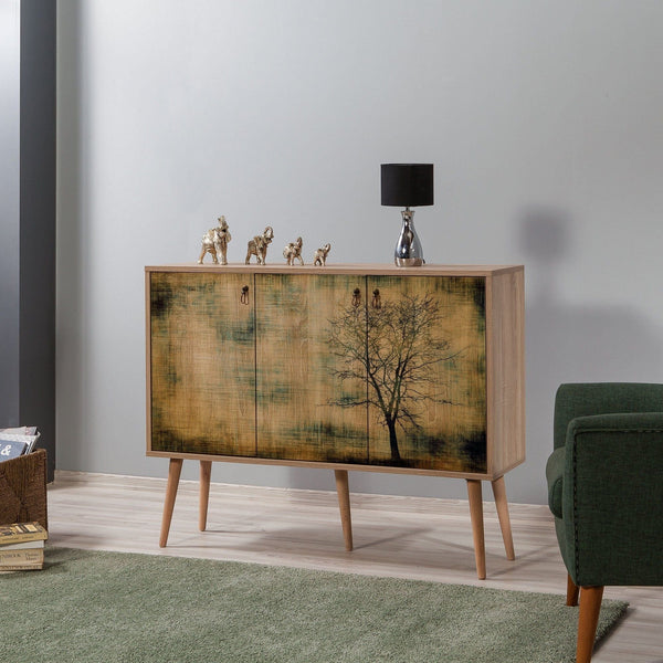 Comoda Mega, stejar sonoma, PAL melaminat, 120x36x90 cm