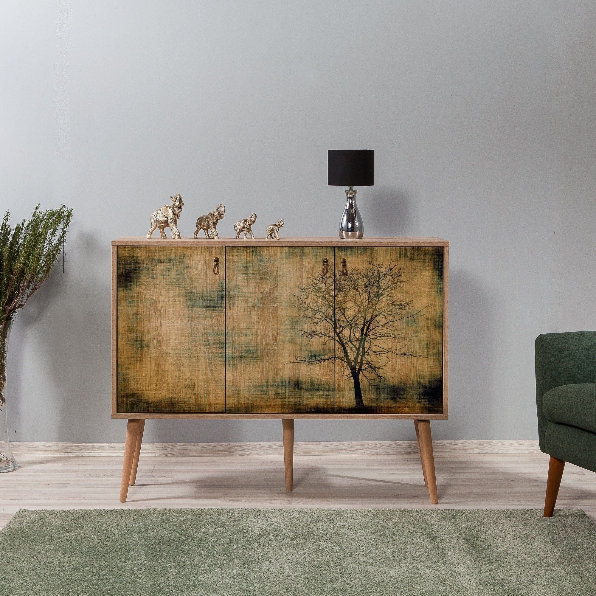 Comoda Mega, stejar sonoma, PAL melaminat, 120x36x90 cm