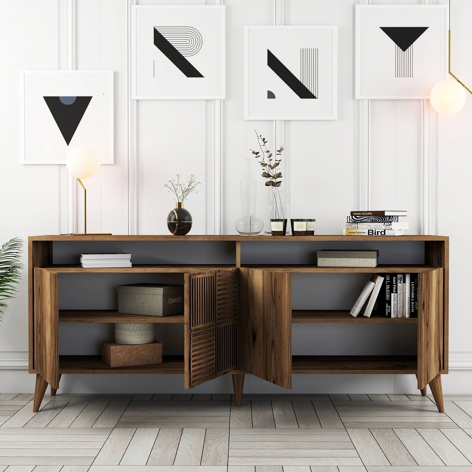 Comoda Milan, maro, PAL melaminat, 180x35x79 cm