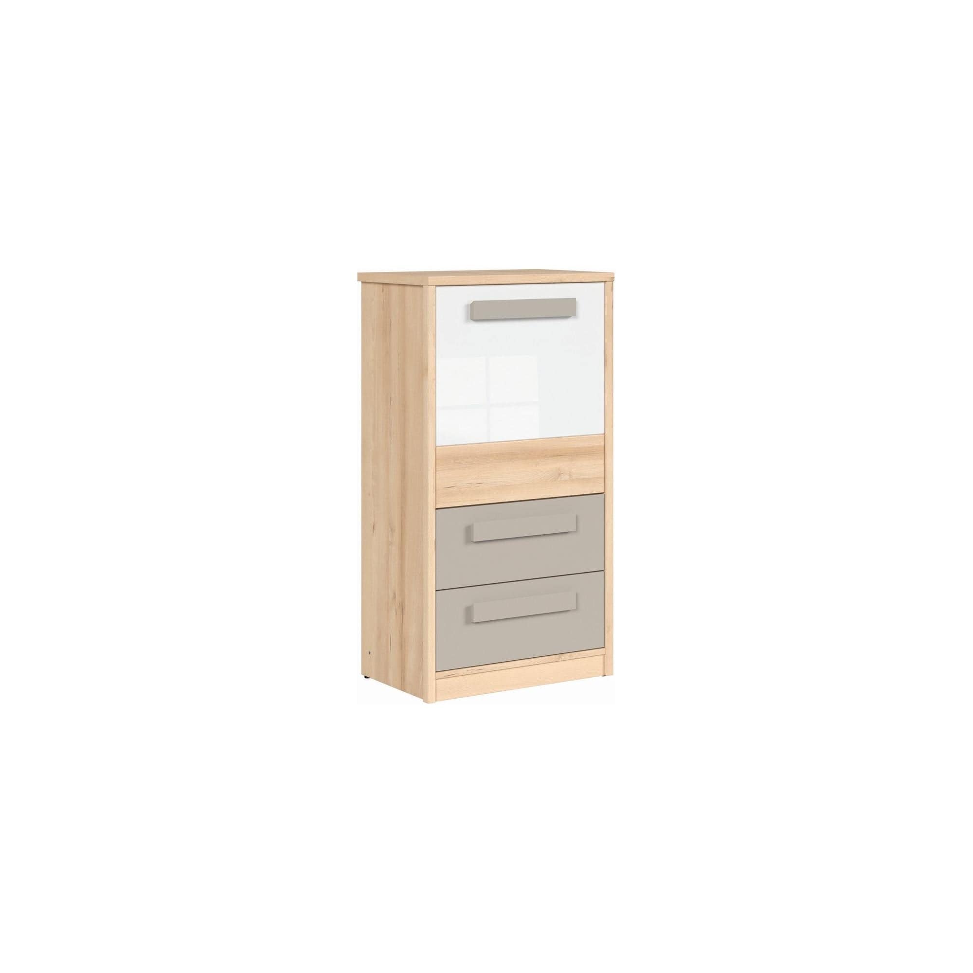 Comoda NAMEK , stejar sonoma/alb/gri, PAL, 60x39x112 cm