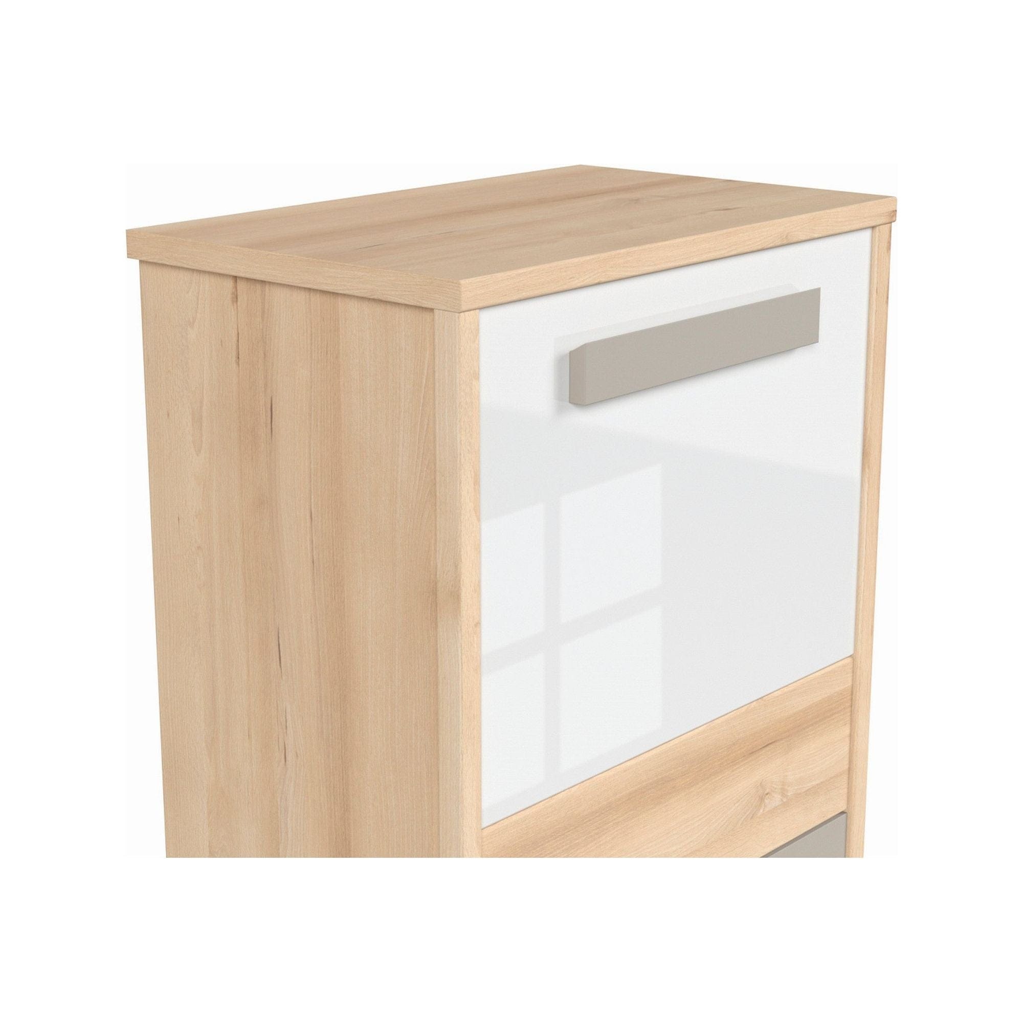 Comoda NAMEK , stejar sonoma/alb/gri, PAL, 60x39x112 cm