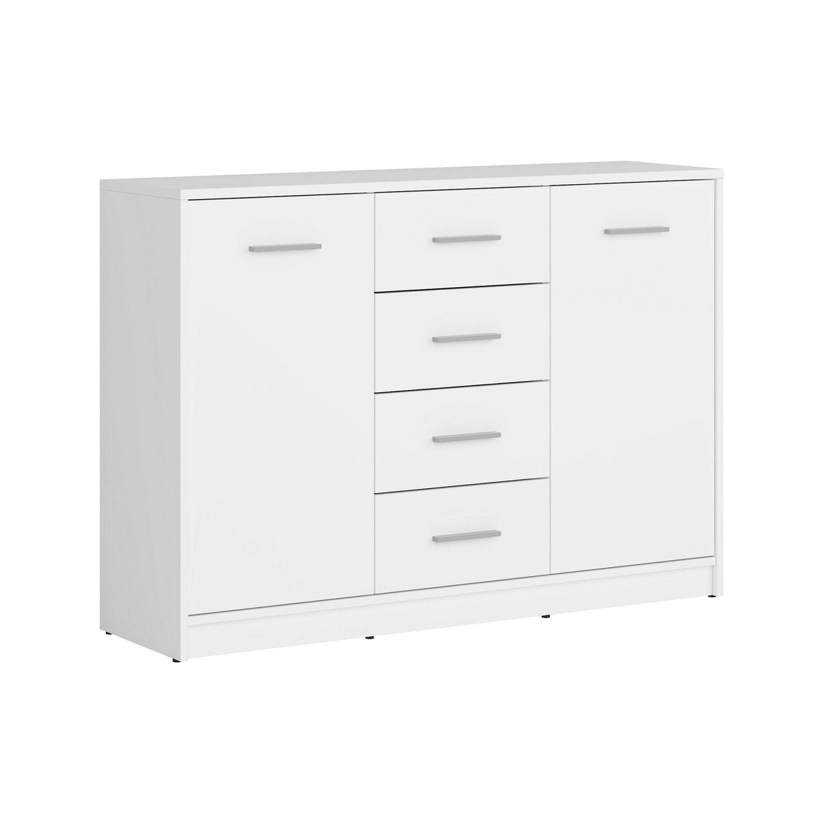 Comoda NEPO PLUS, alb, PAL laminat, 119x34x84 cm