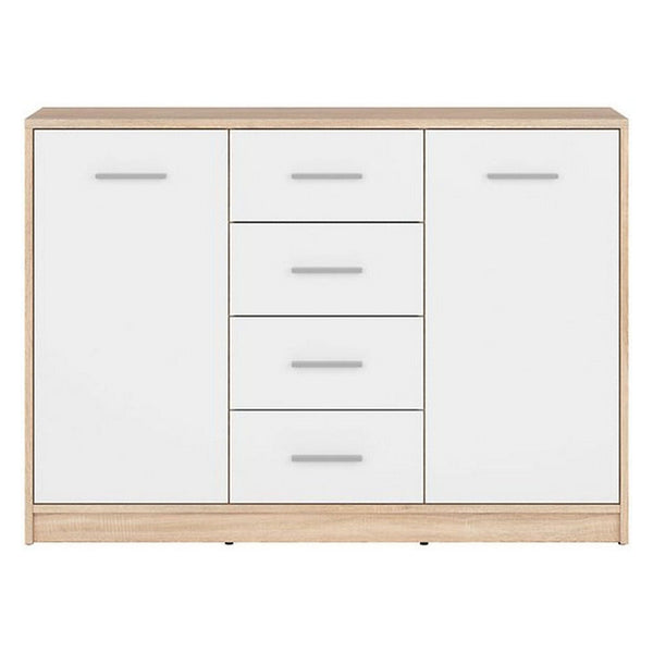 Comoda NEPO PLUS, alb/stejar sonoma, PAL laminat, 119x34x84 cm