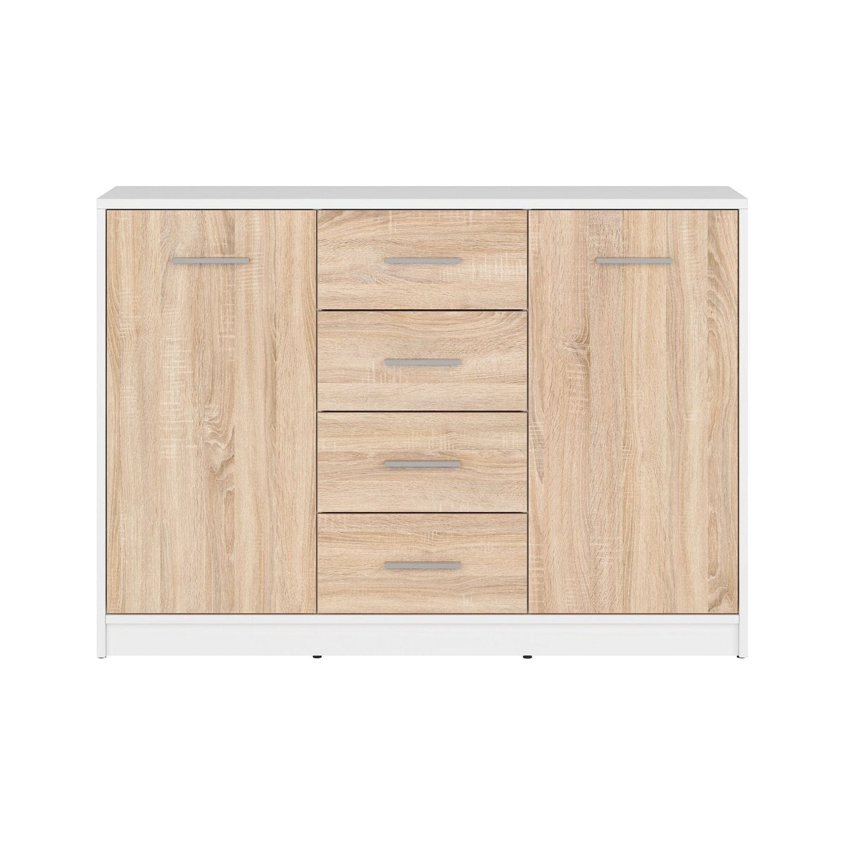 Comoda NEPO PLUS, stejar sonoma/alb, PAL, 119x34x84 cm