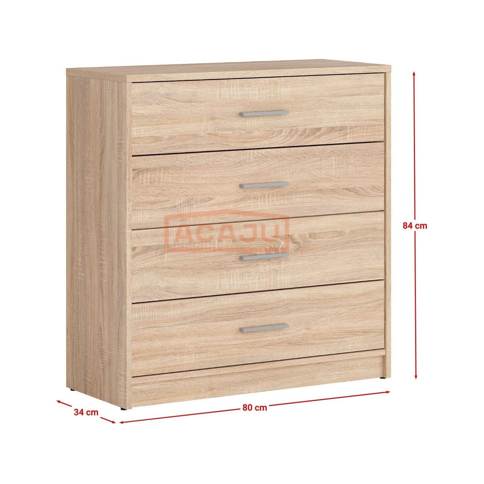 Comoda NEPO PLUS, stejar sonoma, PAL laminat, 80x34x84 cm