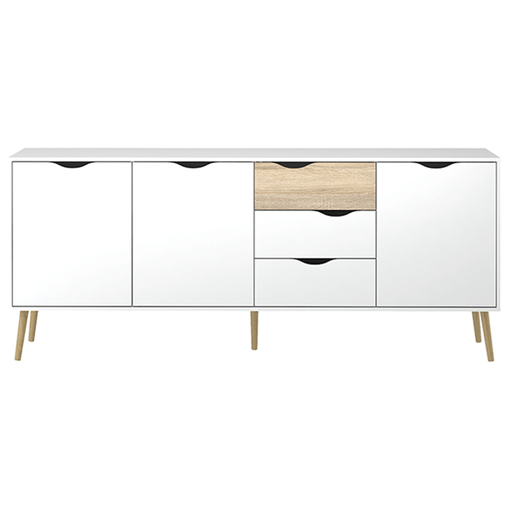 Comoda OSLO 75454, stejar sonoma/alb, DTD laminat, 196x39x82 cm