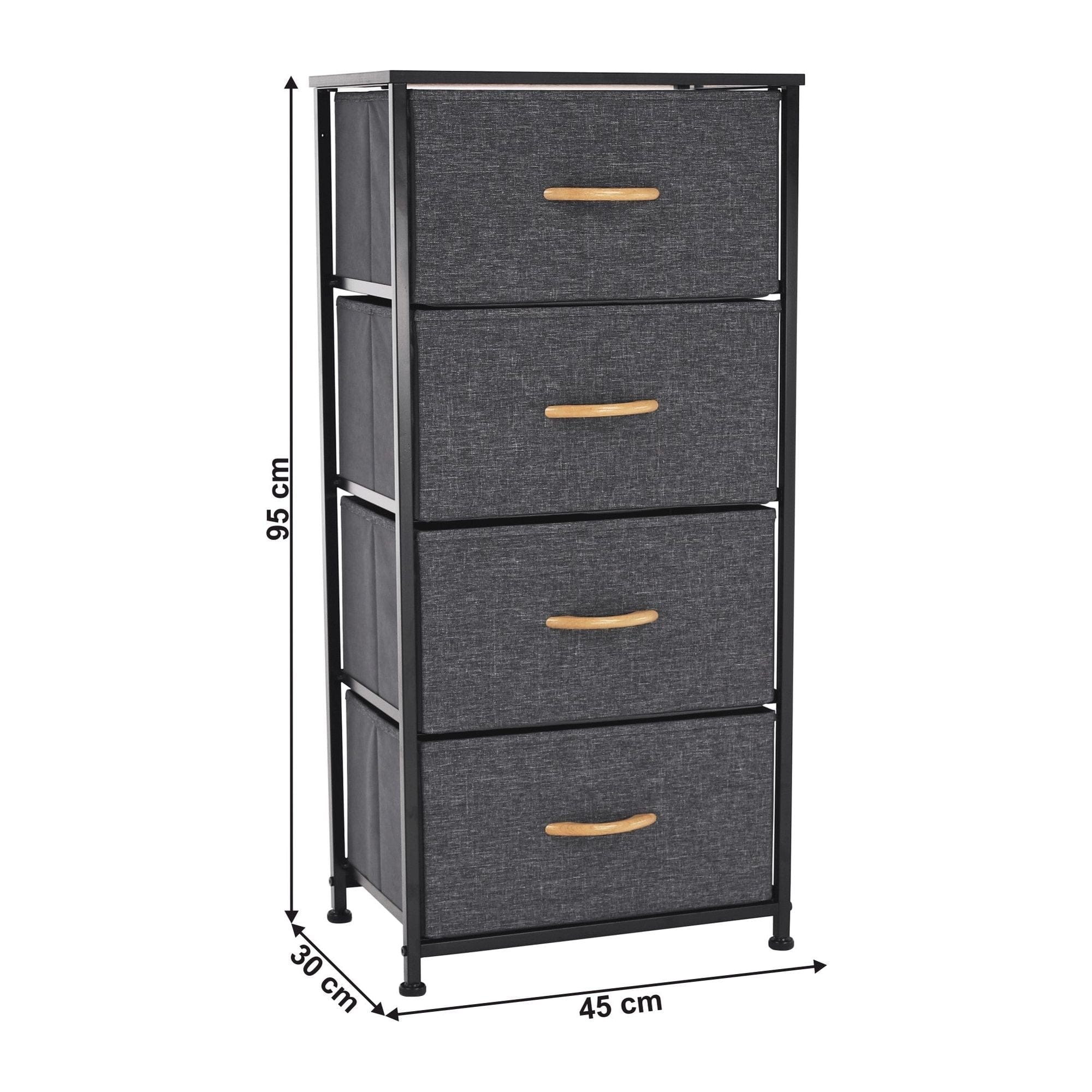 Comoda PALMERA TYP 2, negru/gri inchis, 45x30x95 cm