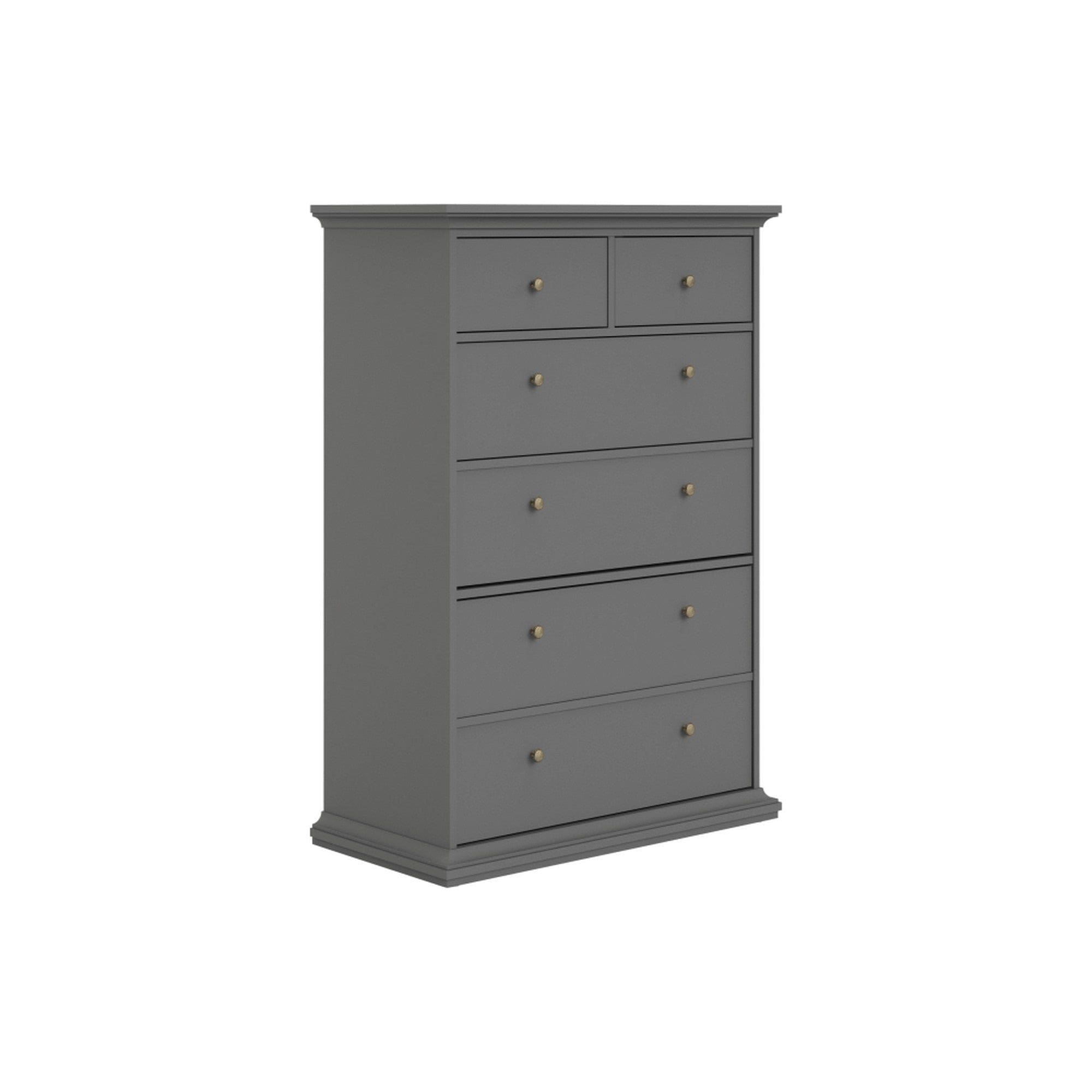 Comoda PARIS, gri, PAL laminat/metal, 96x49x140 cm