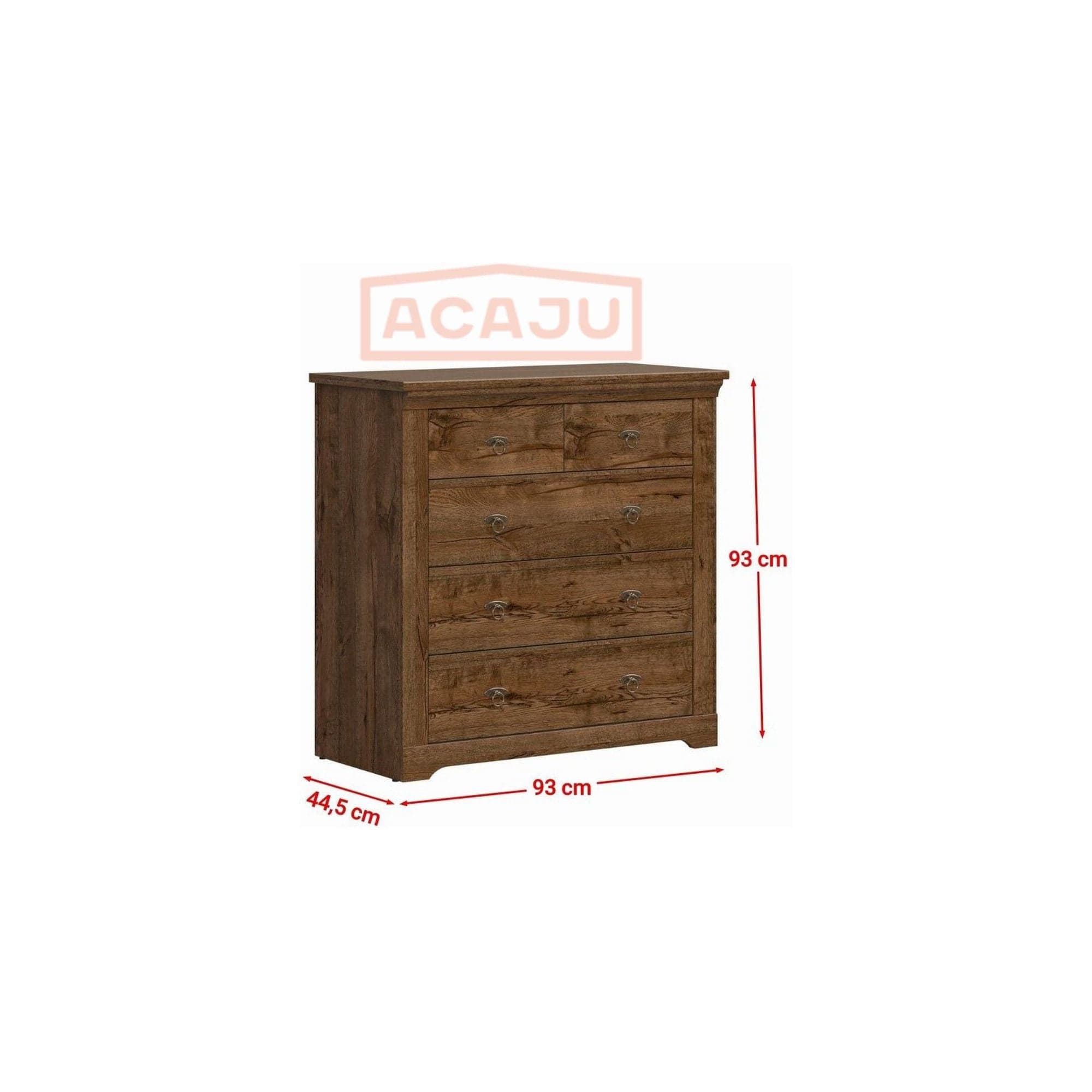 Comoda PATRAS KOM5S, nuc inchis, PAL, 93x45x93 cm