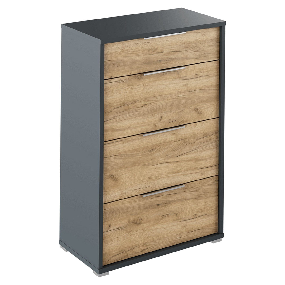 Comoda RIOMA NEW TYP 22, gri grafit/stejar artisan, PAL laminat, 75x38x112 cm