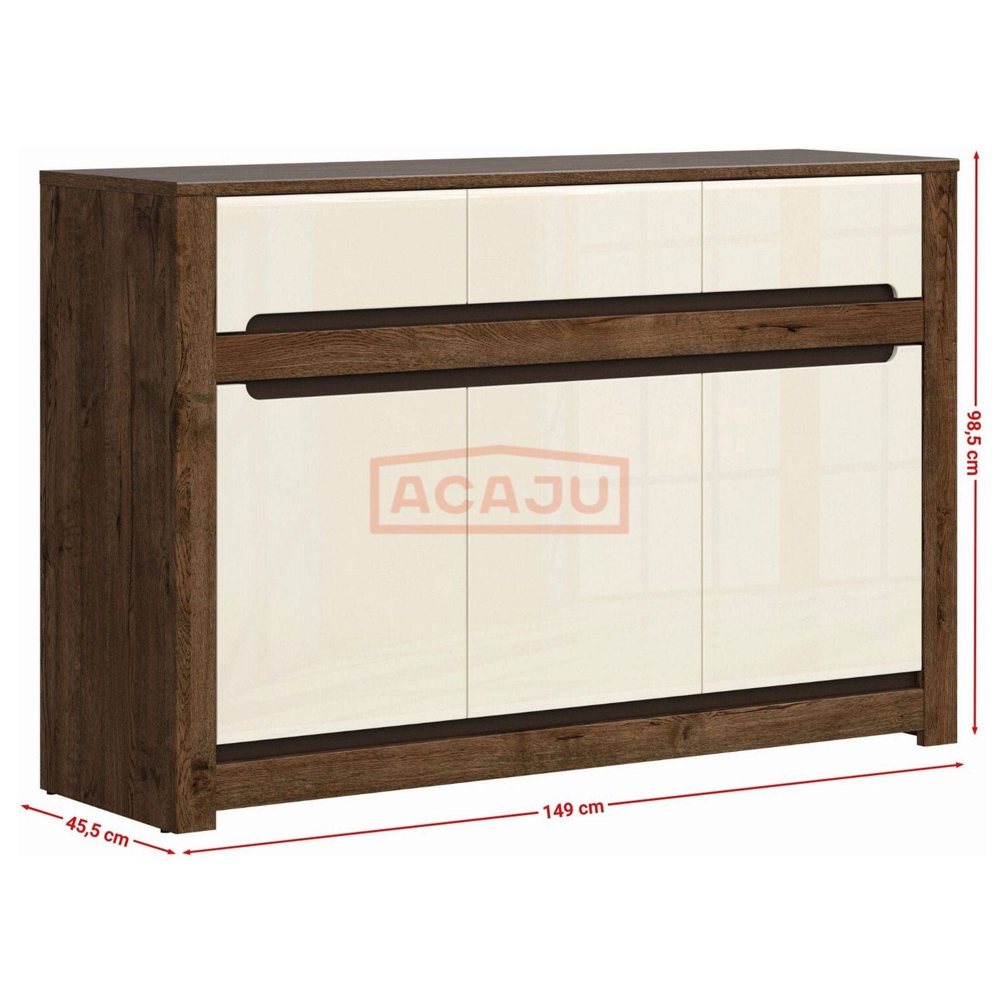 Comoda RUSO KOM3D3S, nuc/bej, PAL, 149x46x99 cm