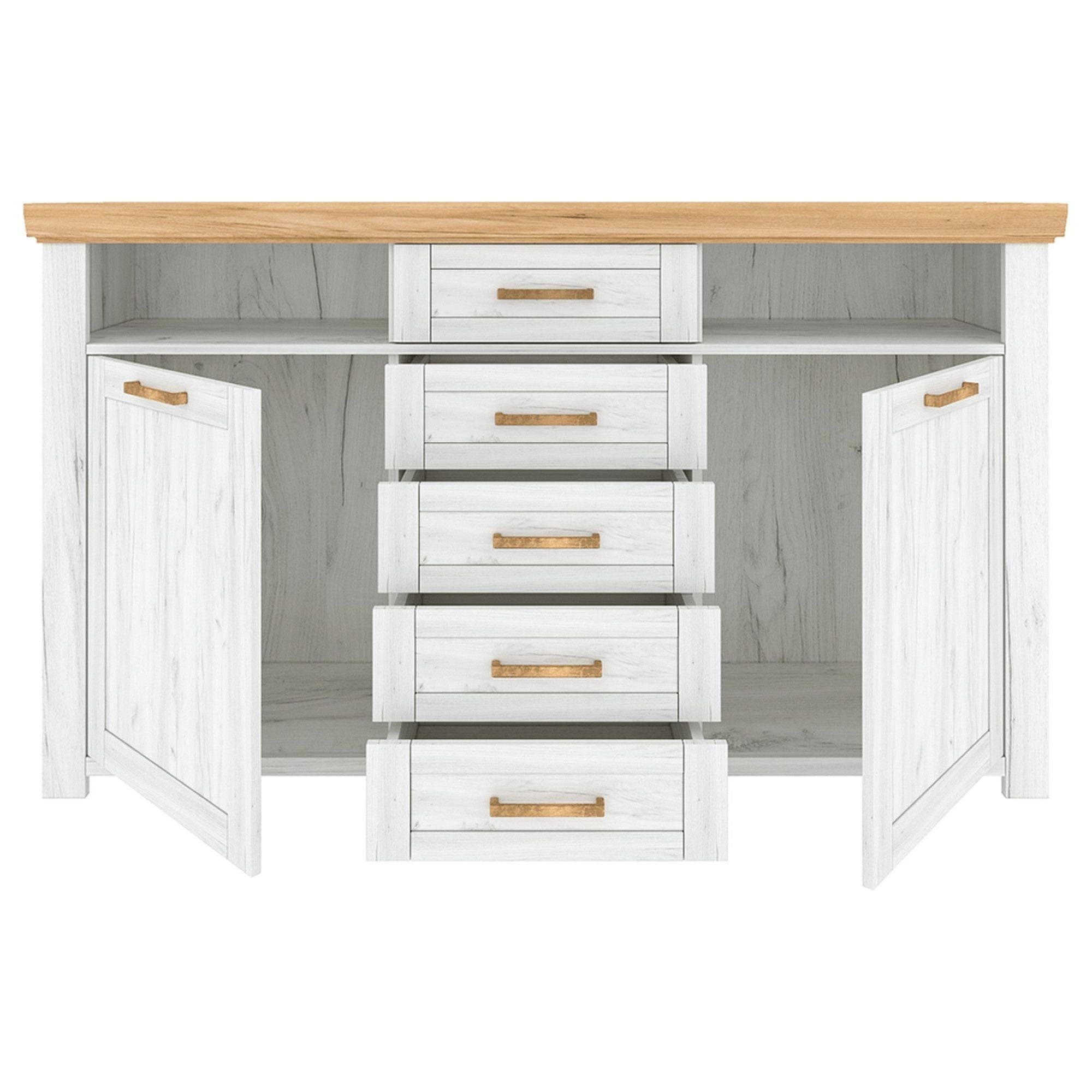 Comoda SUDBURY, stejar craft auriu/stejar craft alb, DTD laminat, 168x42x97 cm