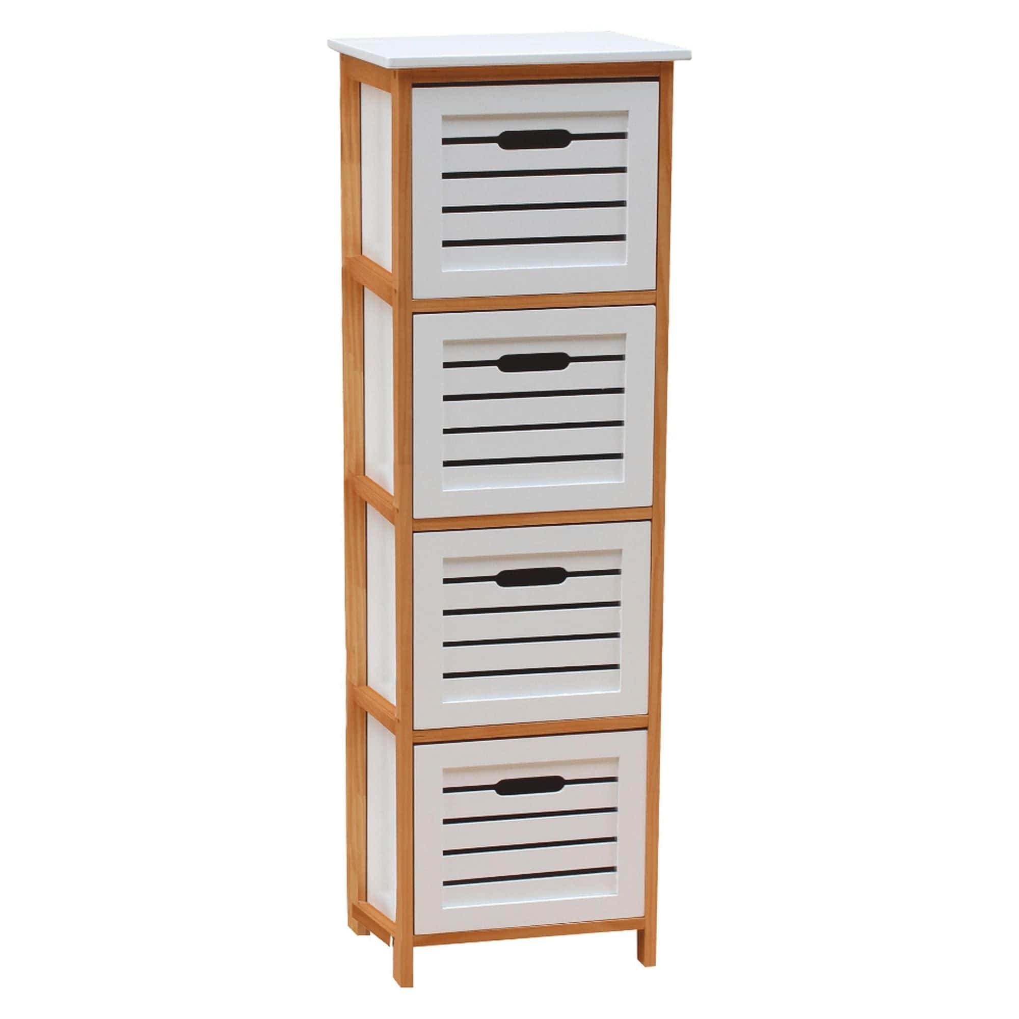 Comoda TALAS, alb/stejar natural, 32x30x109 cm